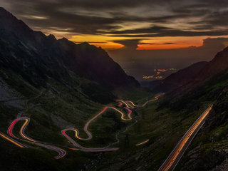 Highway throught sunset