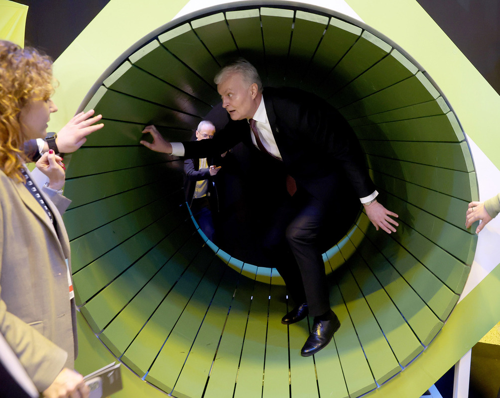 President Gitanas Nausėda visits the book fair