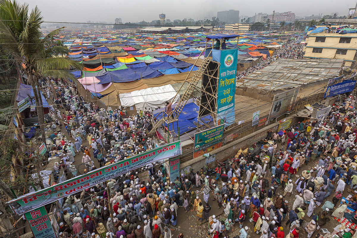 praying under the tent