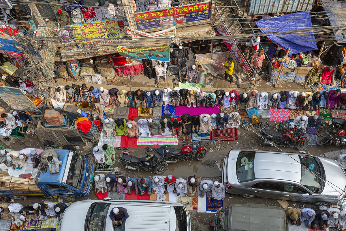 Praying in the street