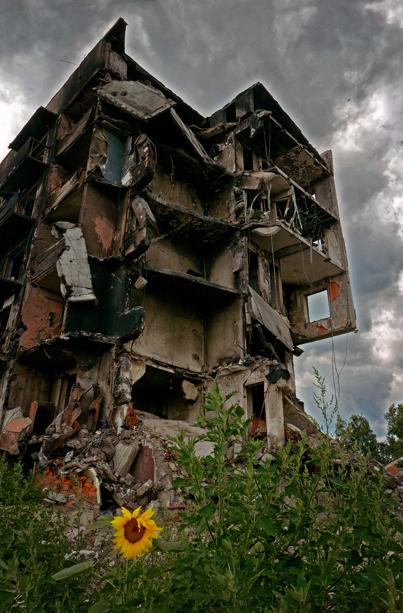 Бородянка після російсього обстрілу.