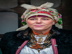 A woman at a village holiday