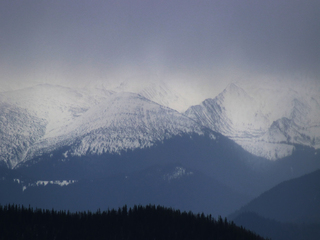 Snow storm in the mountains