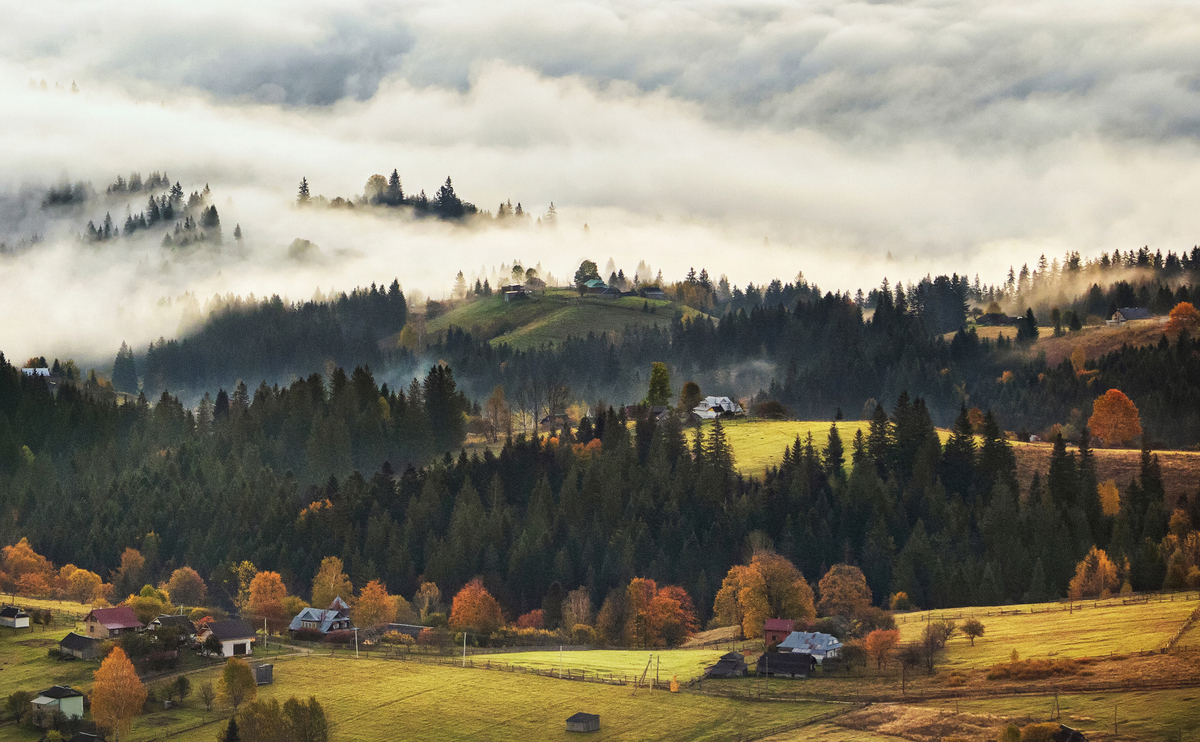 Fog over the village