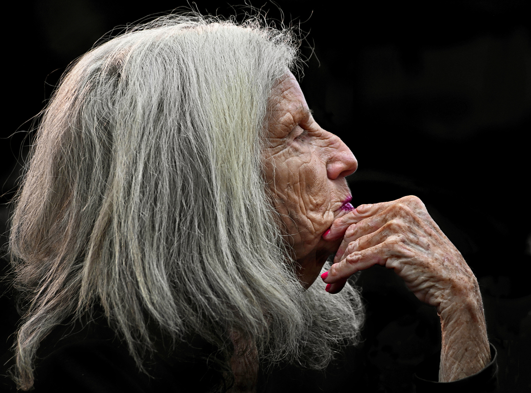 Profile of a non-young woman