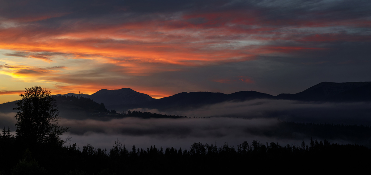 Sunset in the Carpathians