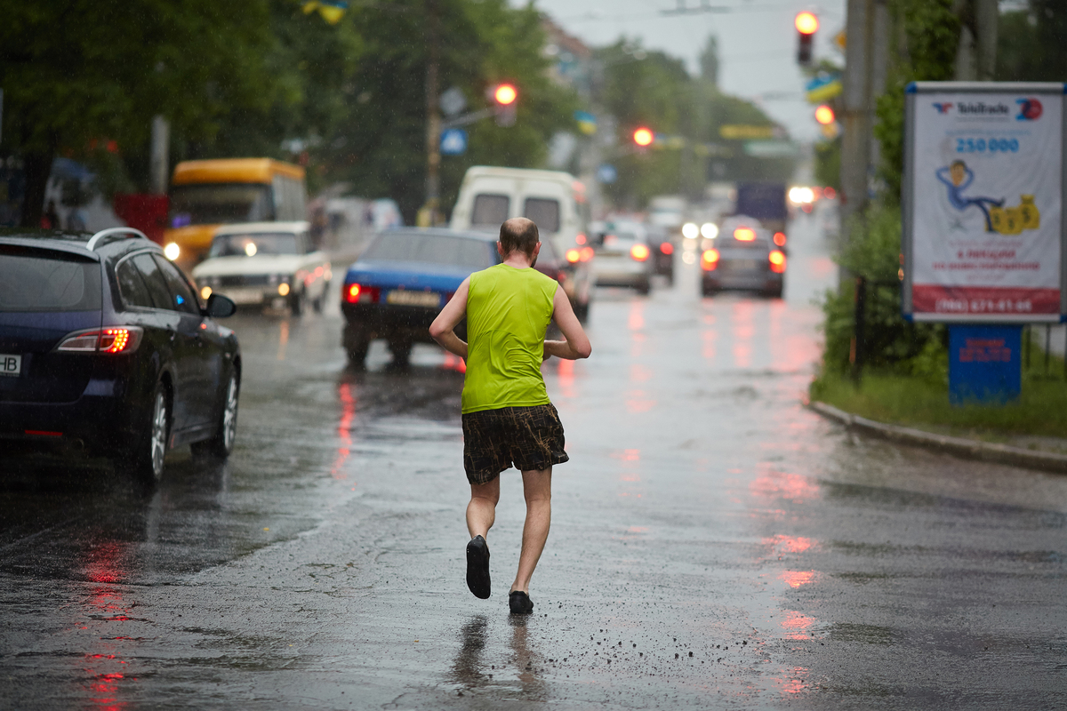 Пробежка под дождём