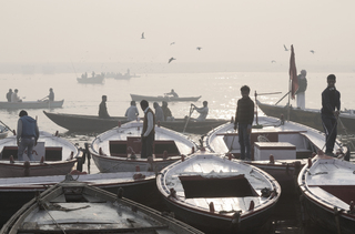 Misty morning on Ganges river