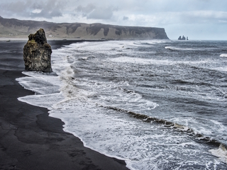 Black sand beach