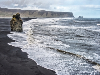 Black sand beach