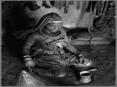Himba preparing magic powder