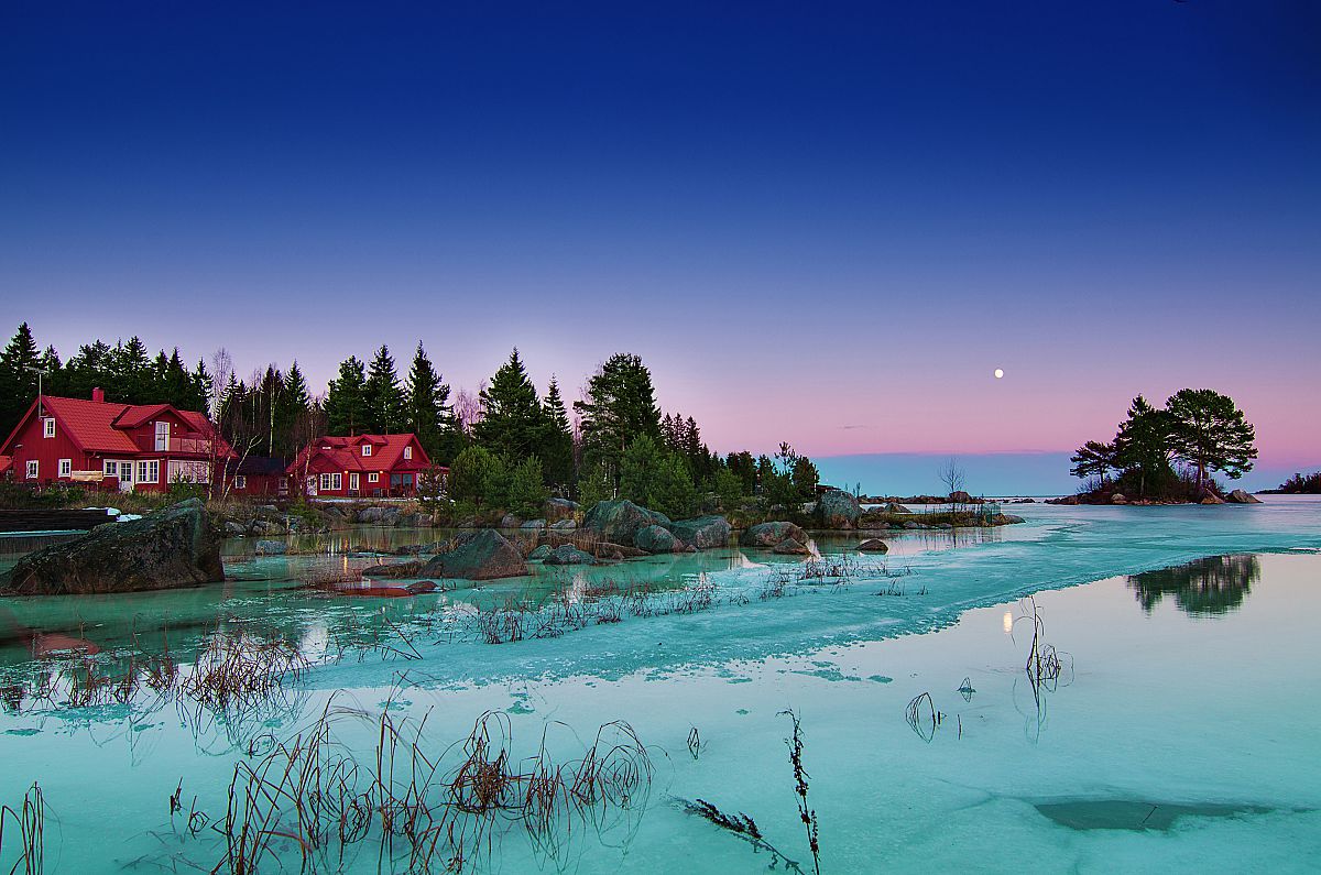 Frozen sea bay in the east Sweden