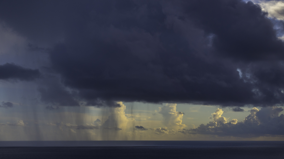 Black and hvite clouds in blue