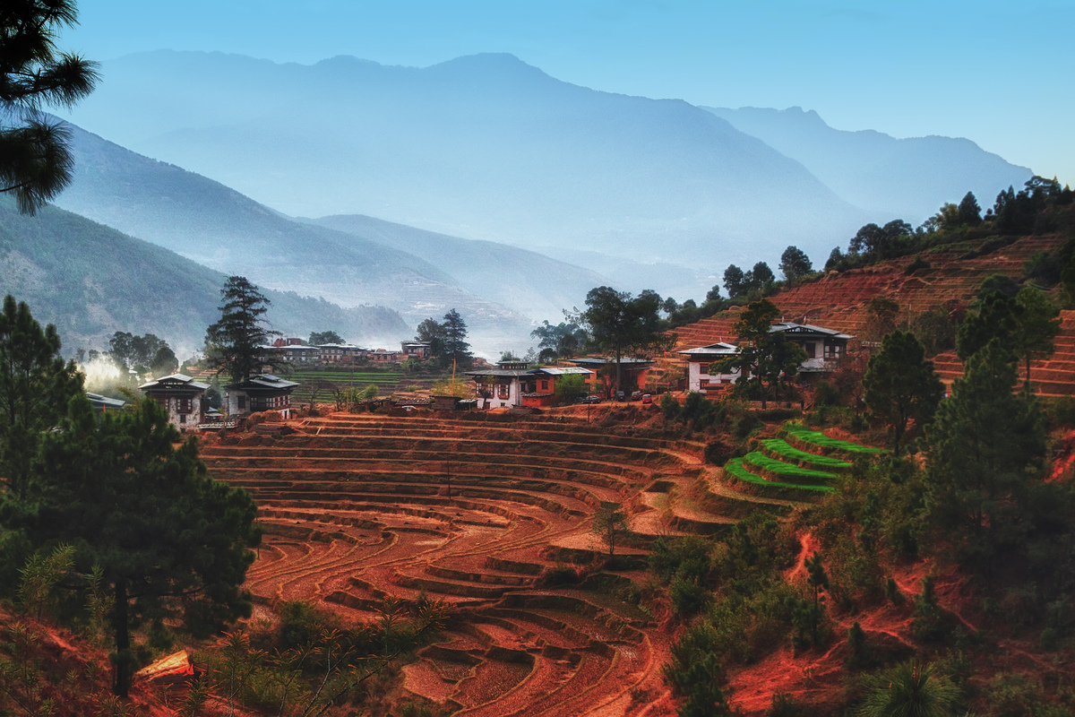 Сільский пейзаж, Бутан