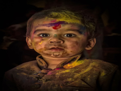 Child Holi Colors.