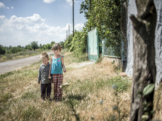 Children from Vozdvizhenka village, Donetsk region, ATO zone