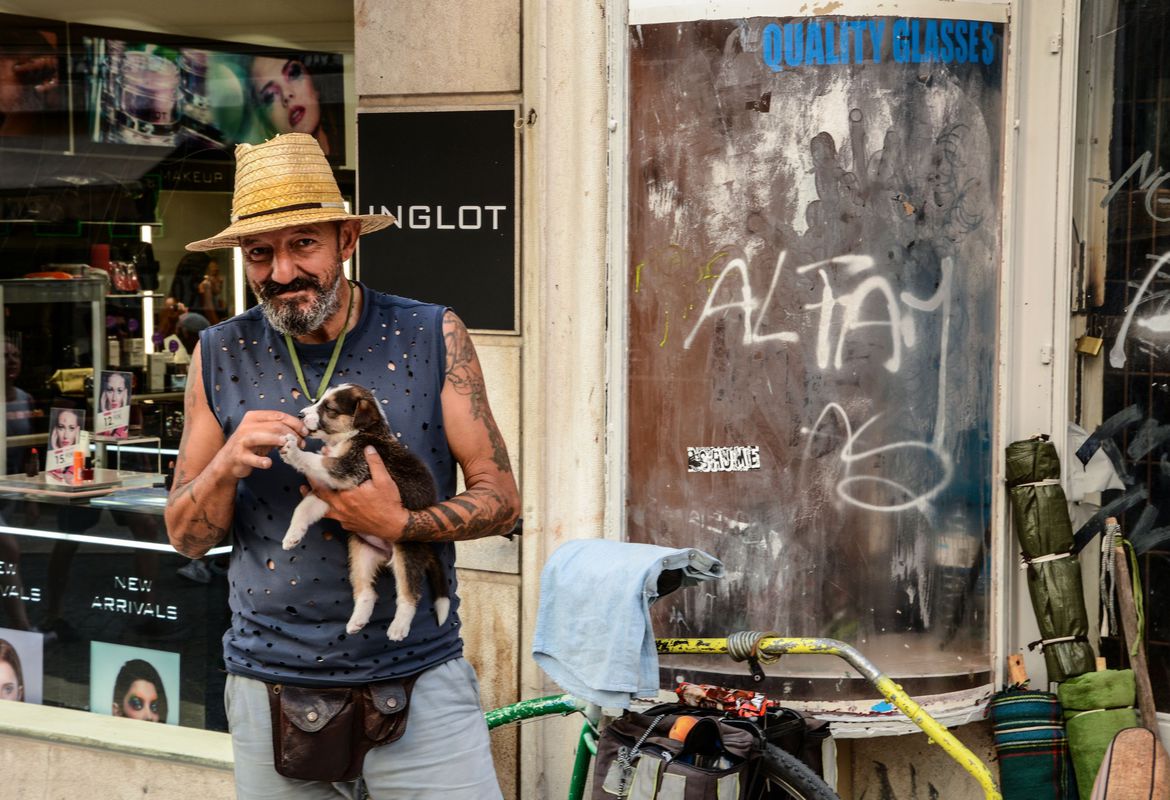 Homeless with a puppy