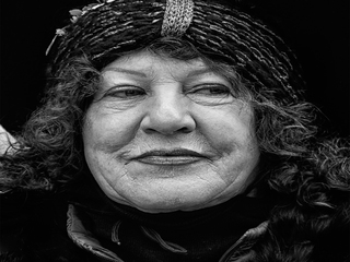 Woman looking at the side