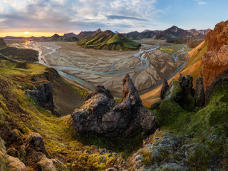 Morning on the colored mountains
