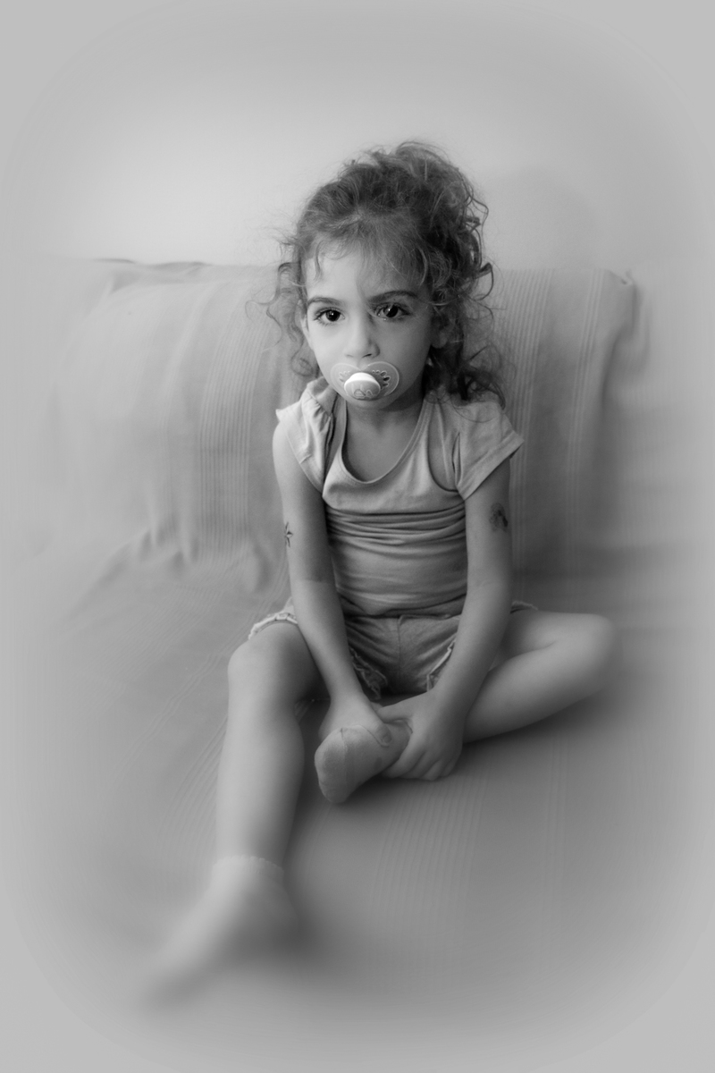 Irene with her pacifier