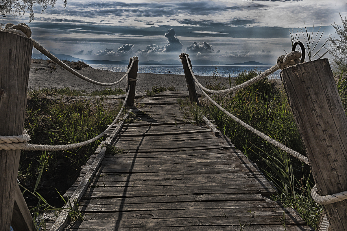at the old wooden bridge