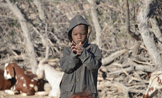 Himba little goat keeper