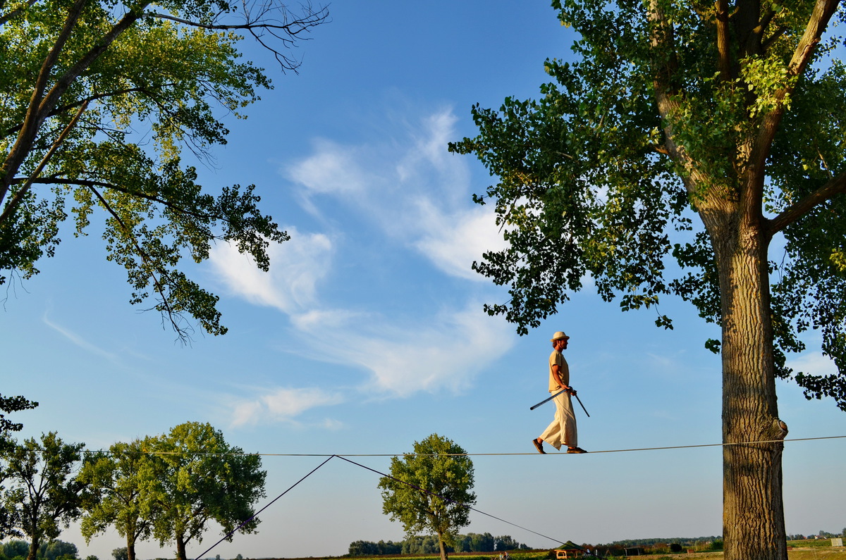 Air walk at art festival 