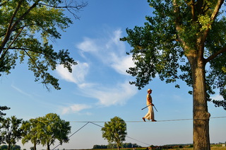 Air walk at art festival