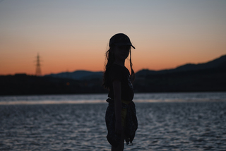 girl and sunset