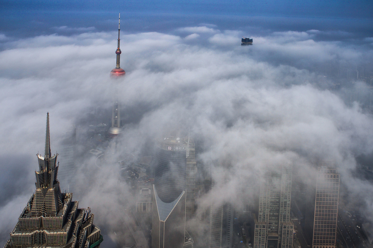 Lujiazui in Clouds