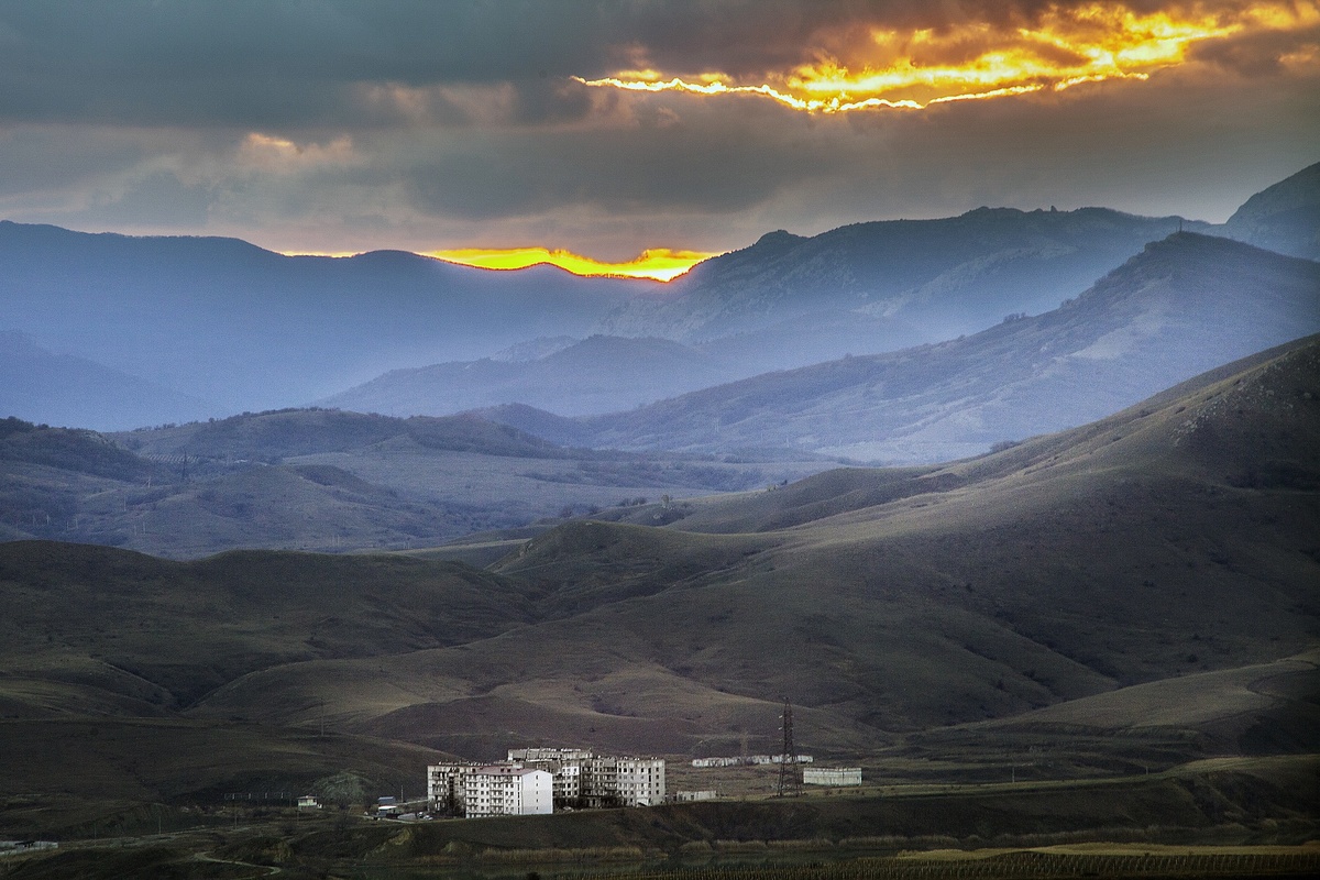 Village among the mountains