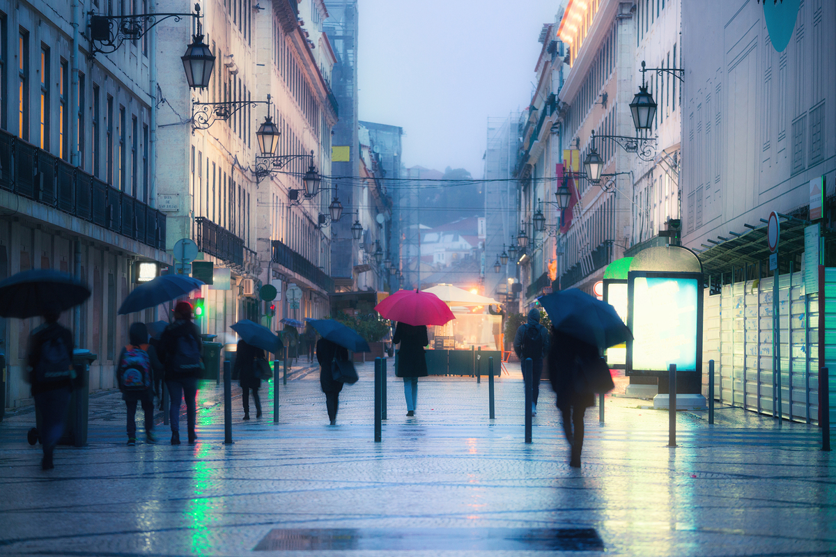Girl with a red umbrella