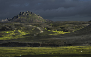 fluorescent Icelandic landscape