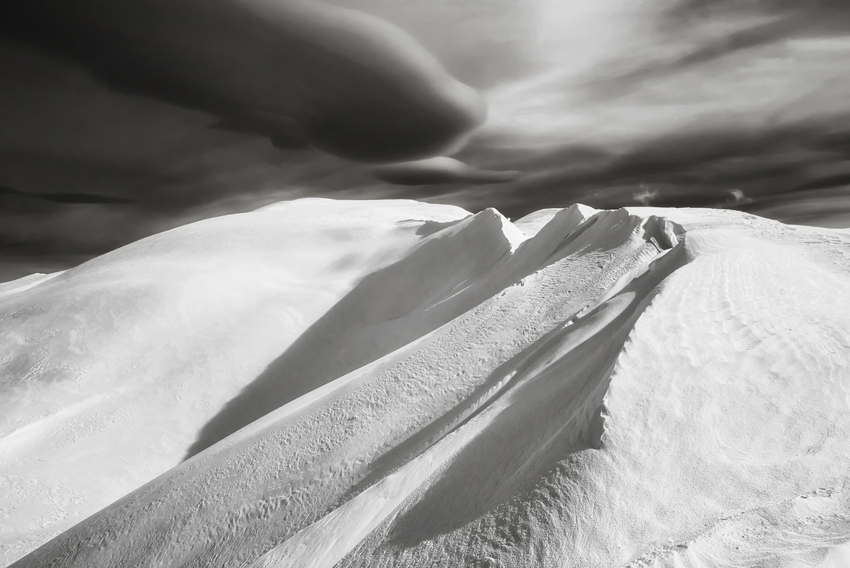 On a winter mountain range