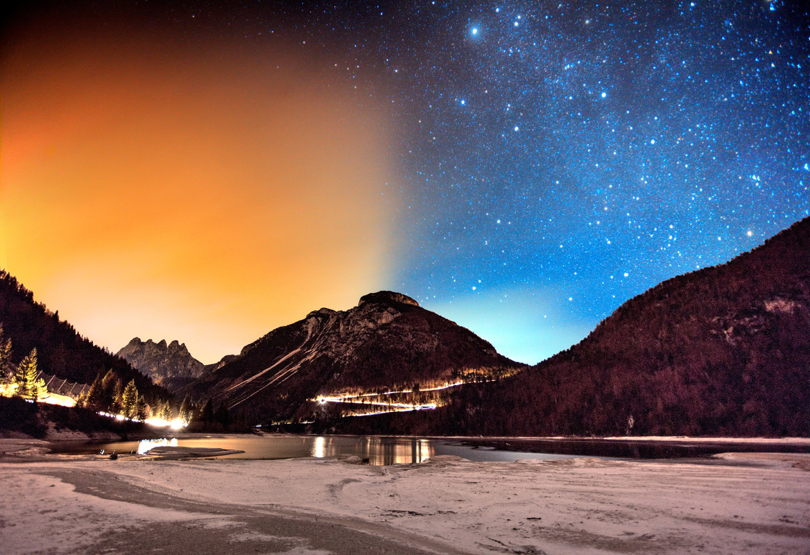 Lake Raibl at night