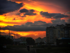 Вогняний захід сонця