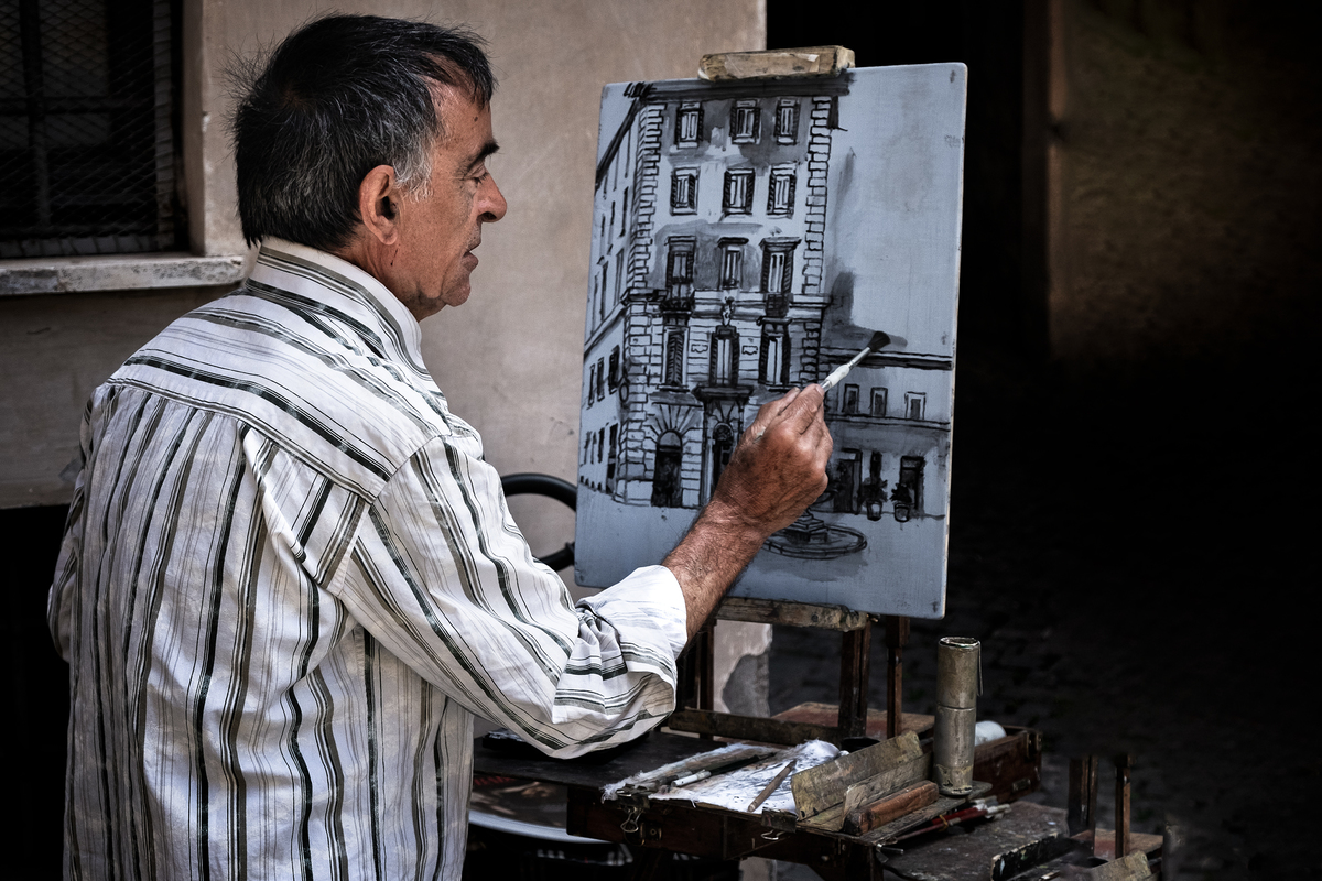 PITTORE FRA I VILOLI DI ROMA