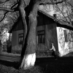 On the corner of the house.