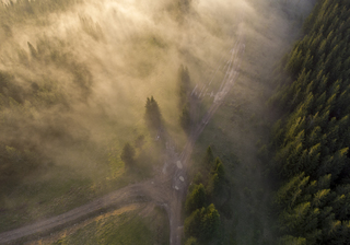 захід сонця в Карпатах
