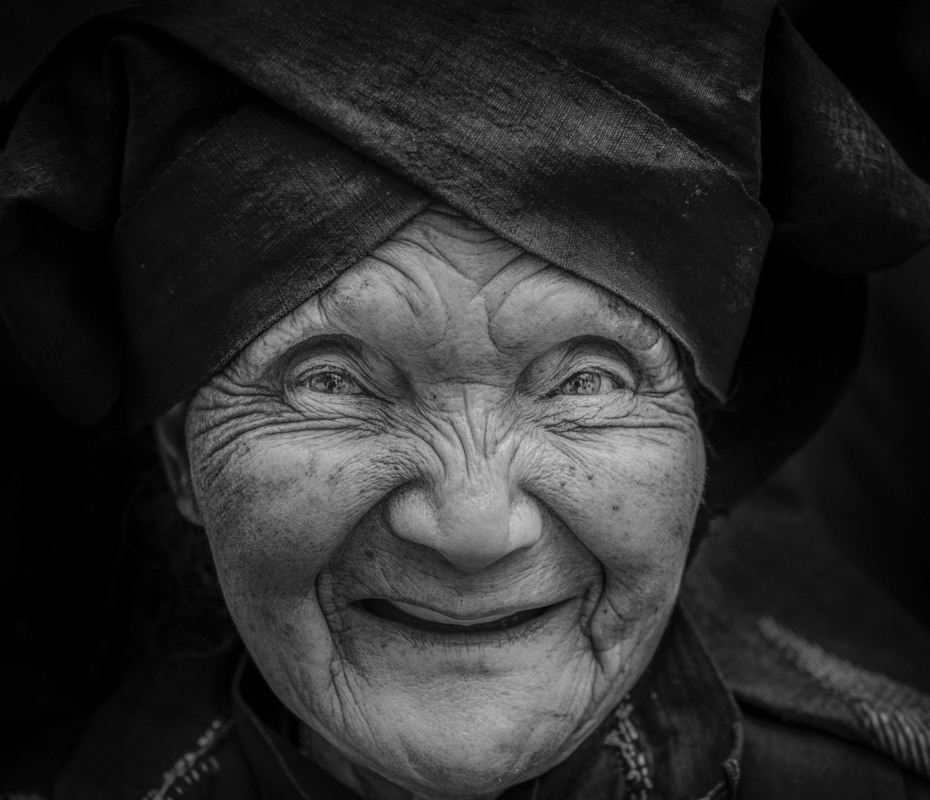 Zhuang ethnic elder in black