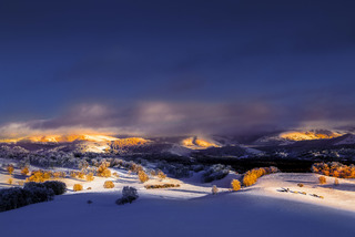 The dawn of snowfield