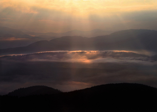 Dawn in the mountains