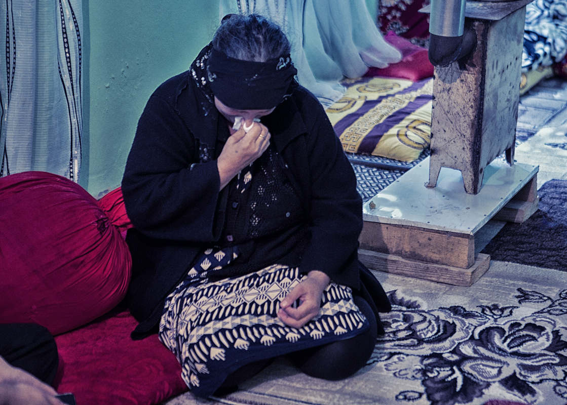 The martyr's mother weeps