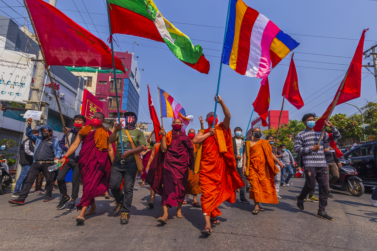 Monks strike for Democracy