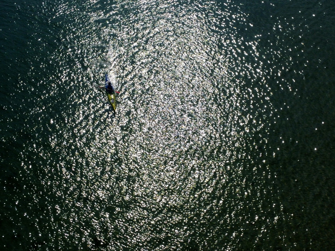 in the glare of water