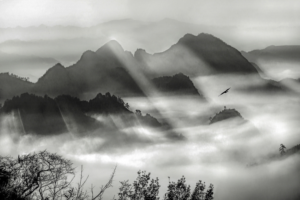 The elfin over misty valley