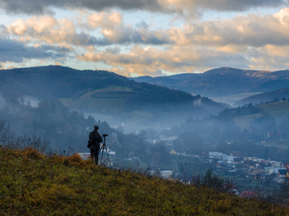 Waiting for the light.