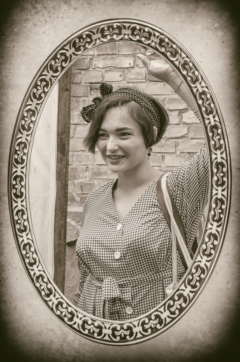 Portrait in a frame.