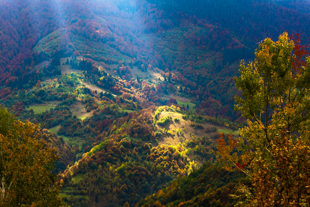 07.10.2022 Карпати Україна Промені сонця в Карпатах