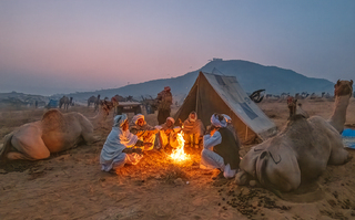 Camel herders early morning 6639